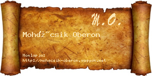 Mohácsik Oberon névjegykártya